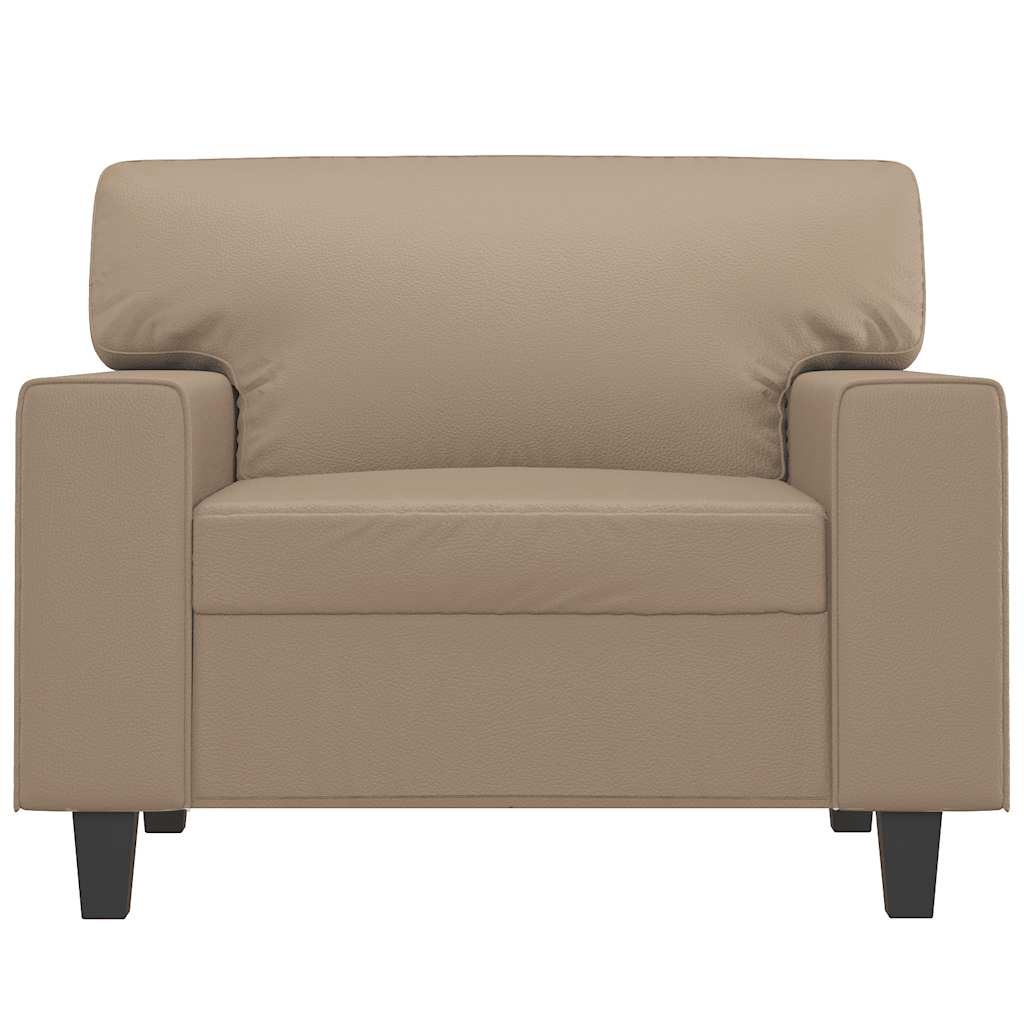 Poltrona 60 cm couro artificial cappuccino