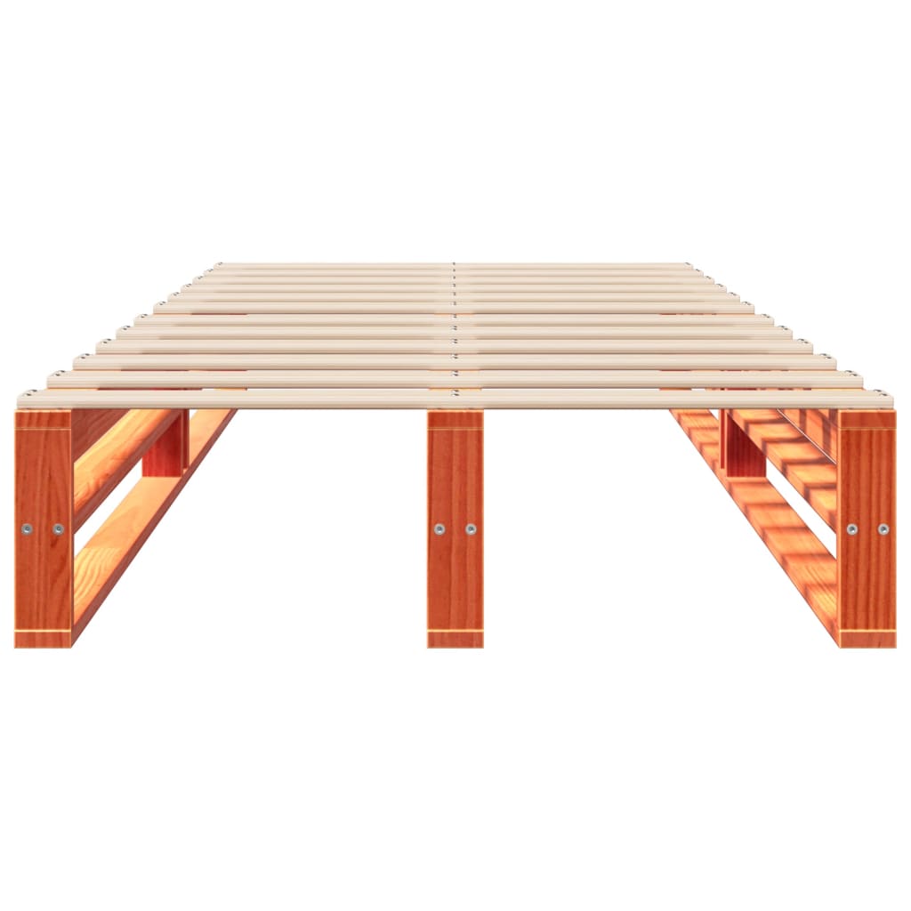 Cama sem colchão 90x200 cm pinho maciço castanho-mel
