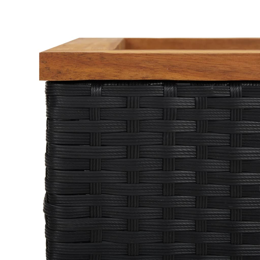 Vaso/floreira 80x40x80 cm vime PE preto