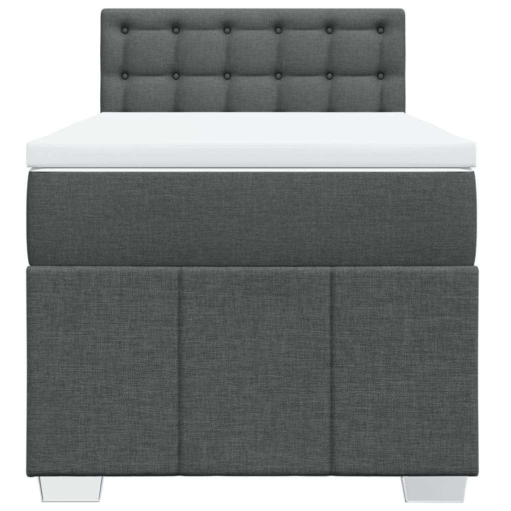 Cama com molas/colchão 80x200 cm tecido cinzento-escuro