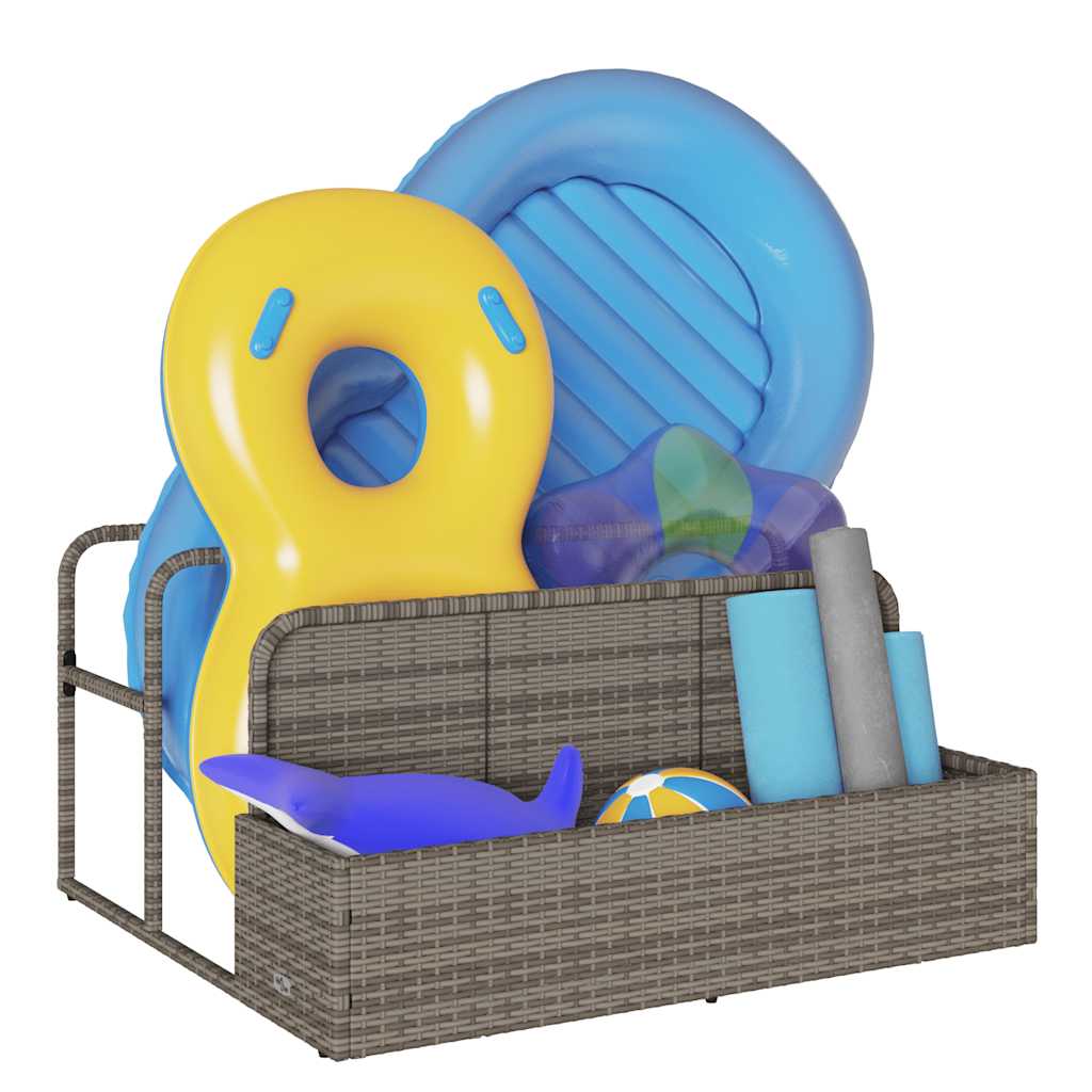 Armazenamento de bóias junto à piscina 110x100x57 cm vime PE