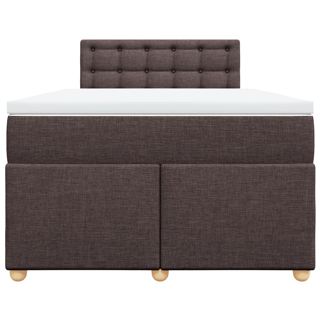 Cama com molas/colchão 120x200 cm tecido castanho-escuro