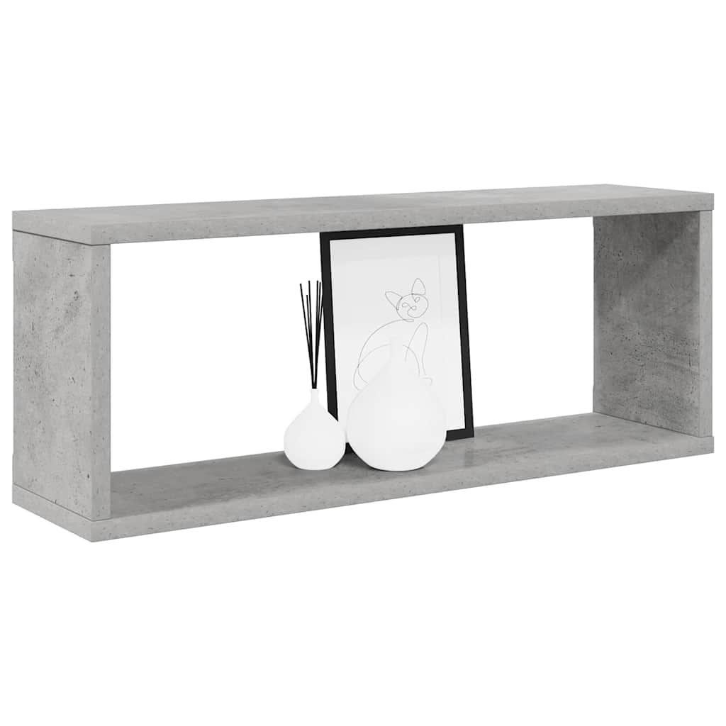 Prateleiras parede forma de cubo 4 pcs 60x15x23cm cinza cimento