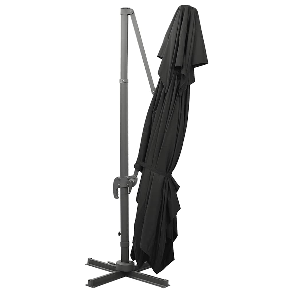 Guarda-sol de jardim cantilever com tampo duplo preto 400x300 cm