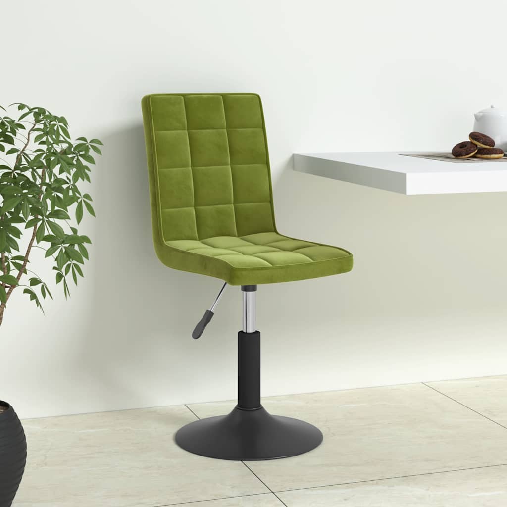 Cadeiras de jantar giratórias 6 pcs veludo verde-claro