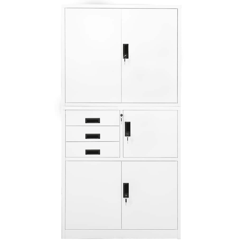 Armário de escritório 90x40x180 cm aço branco