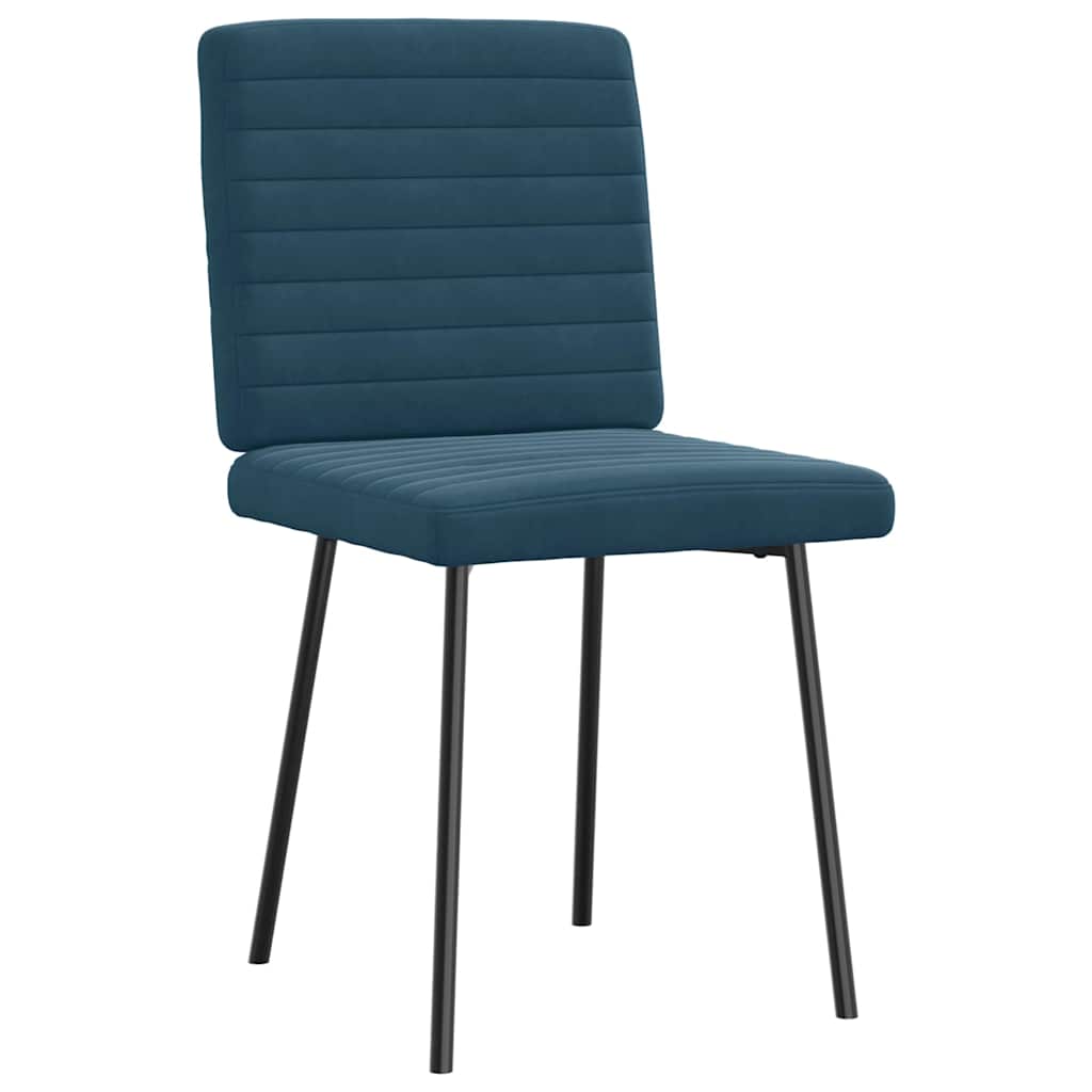 Cadeiras de jantar 4 pcs veludo azul