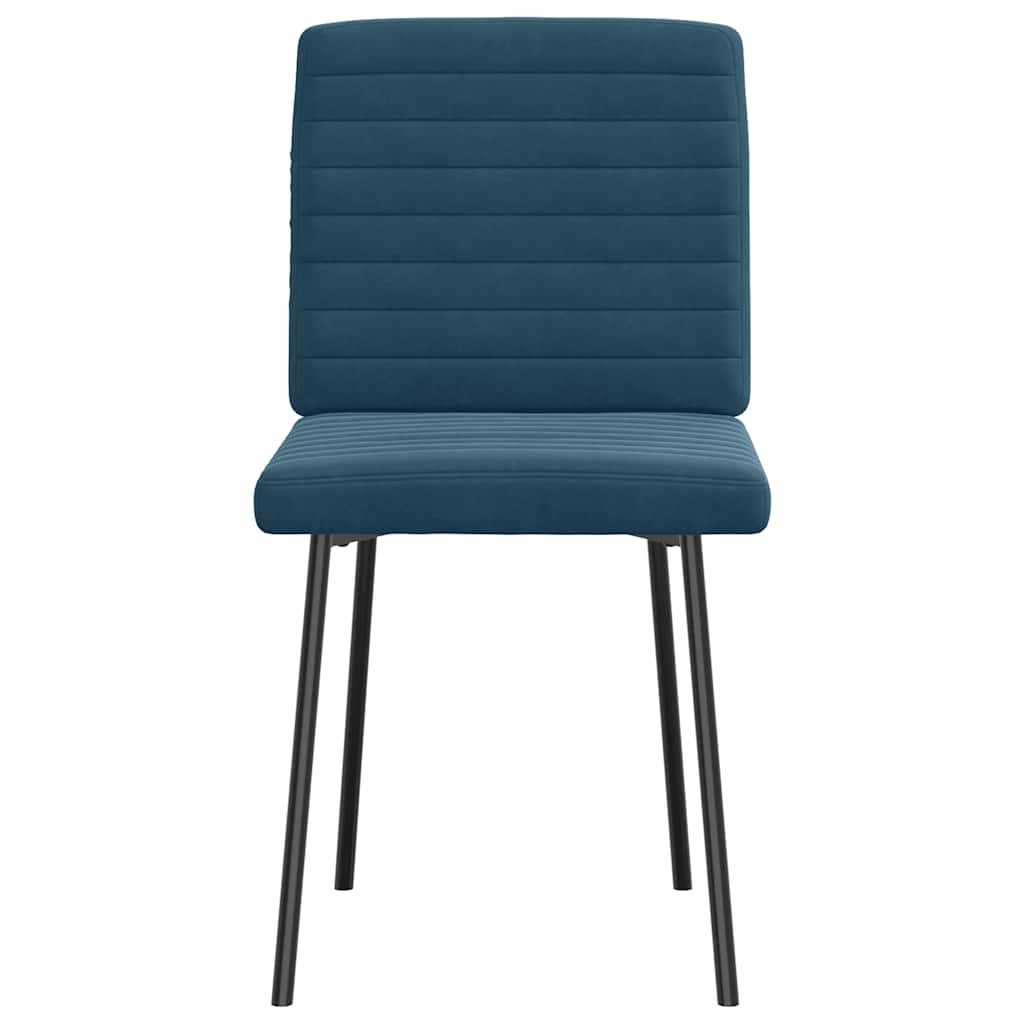 Cadeiras de jantar 4 pcs veludo azul