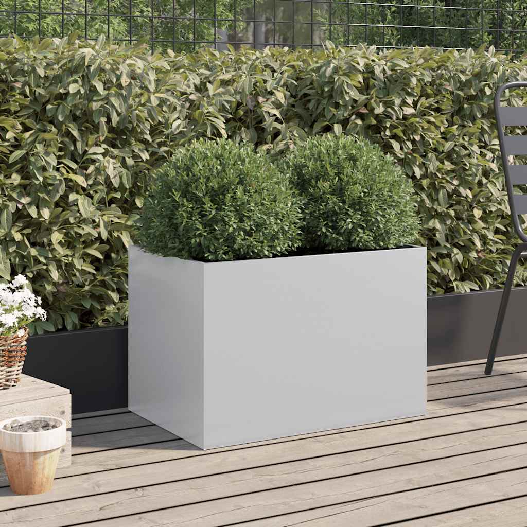 Vaso/floreira 62x40x39 cm aço galvanizado prateado