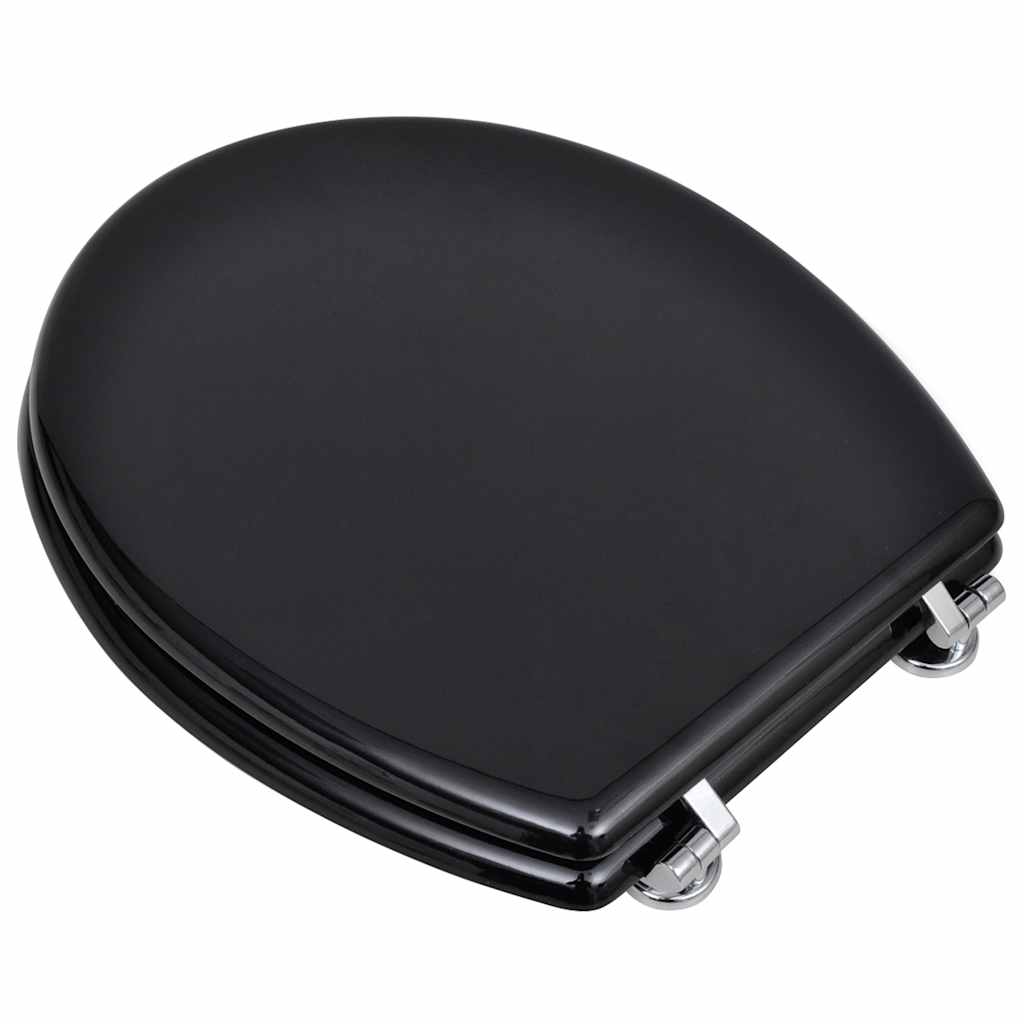 Assento de sanita com tampa design simples MDF preto