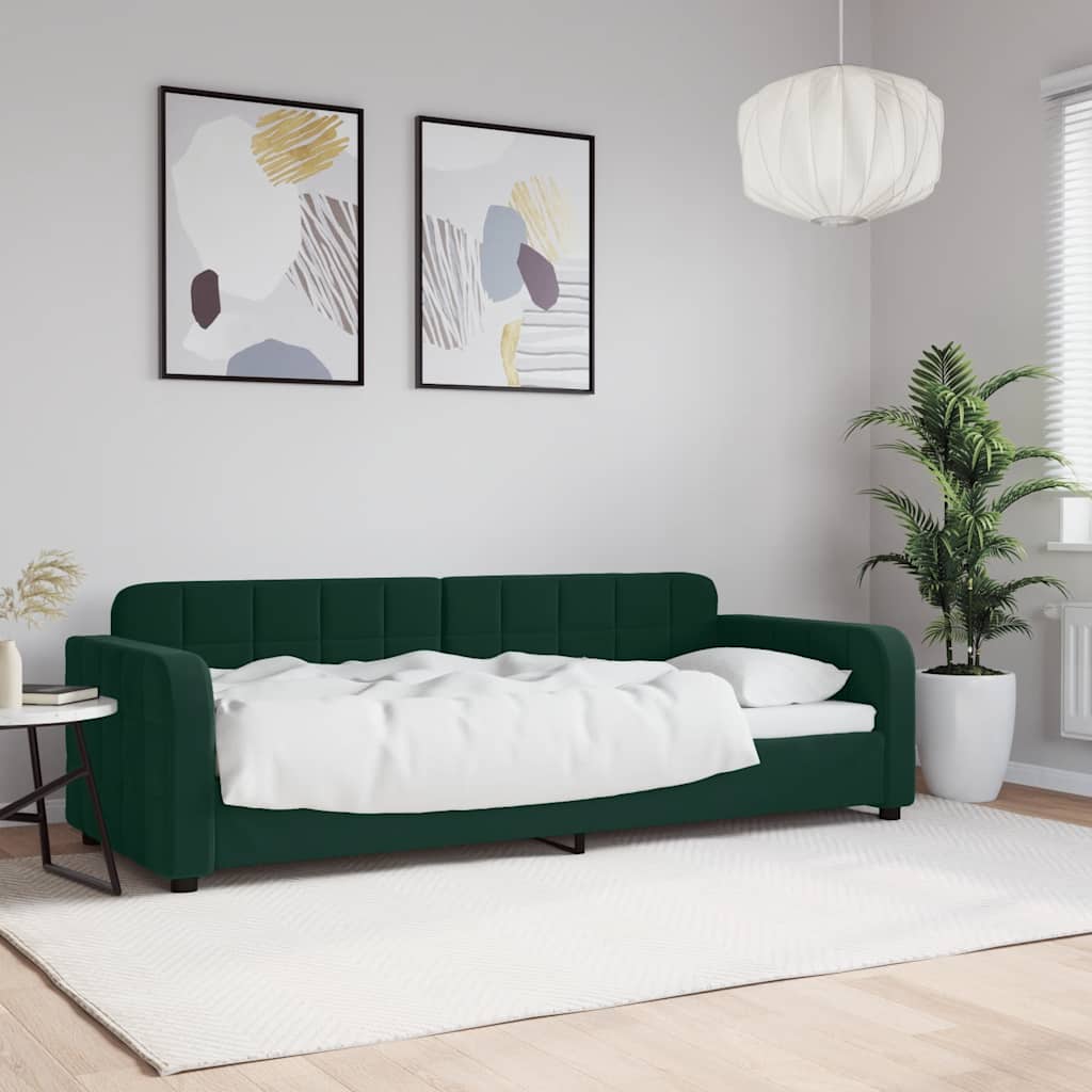 Sofá-cama 80x200 cm veludo verde-escuro