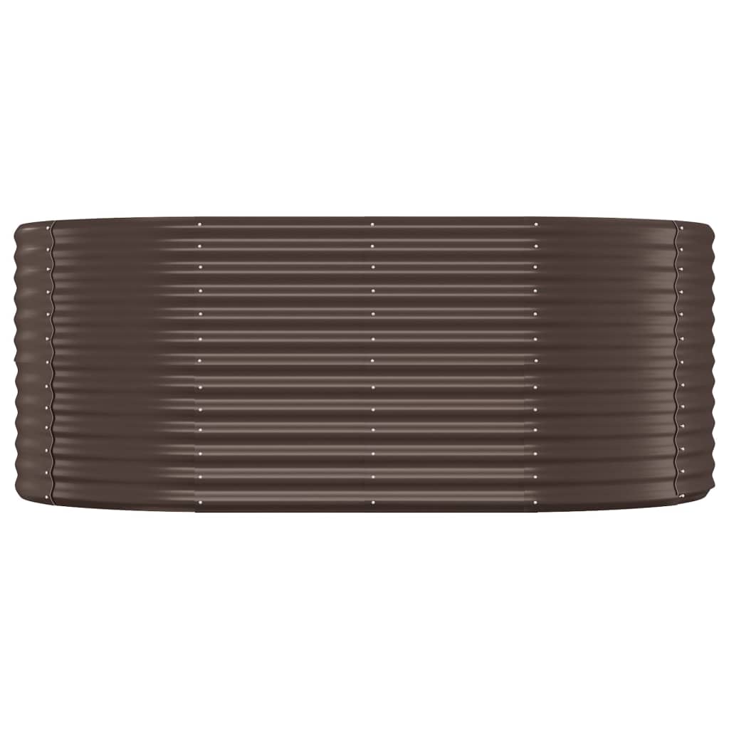 Canteiro elevado jardim 175x100x68 aço revestido a pó castanho