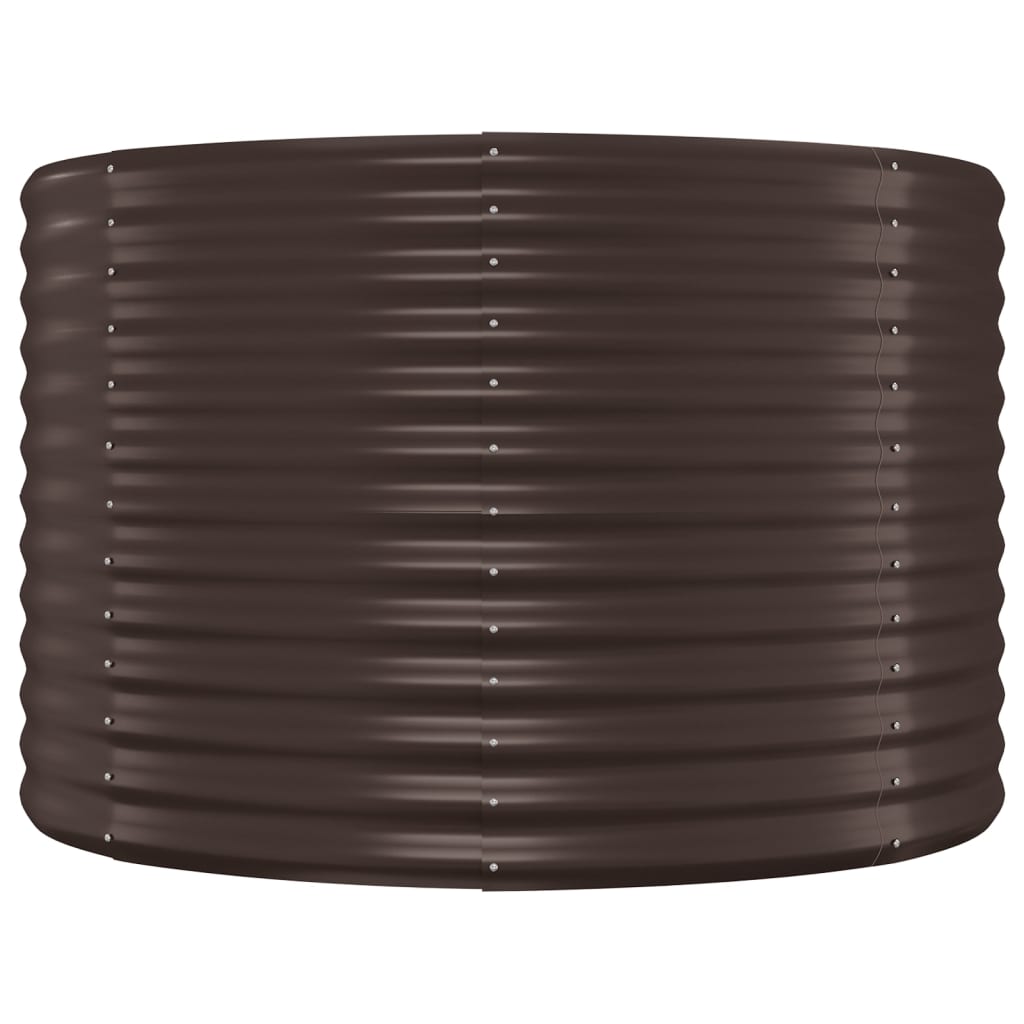 Canteiro elevado jardim 175x100x68 aço revestido a pó castanho