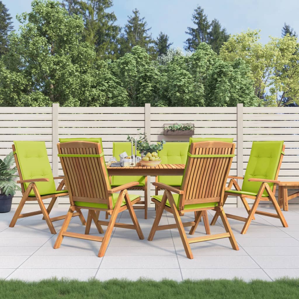 Cadeiras de jardim reclináveis c/ almofadões 6 pcs teca maciça