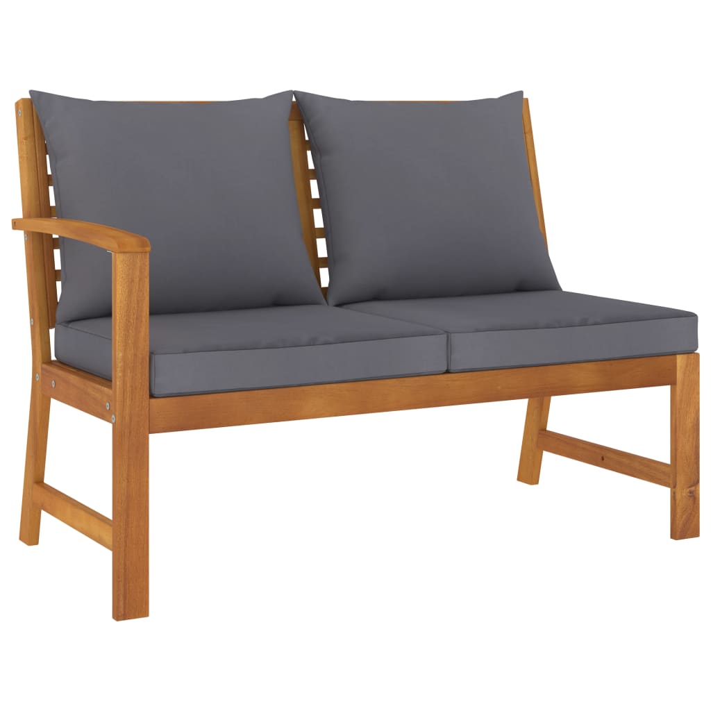 5 Pcs conjunto lounge de jardim c/ almofadões acácia maciça