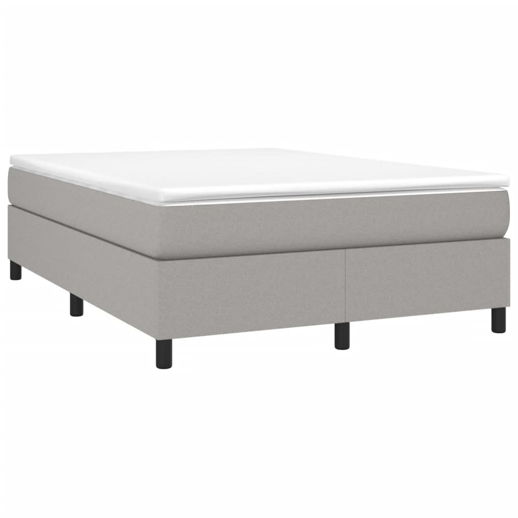Estrutura de cama com molas 140x200 cm tecido cinzento-claro
