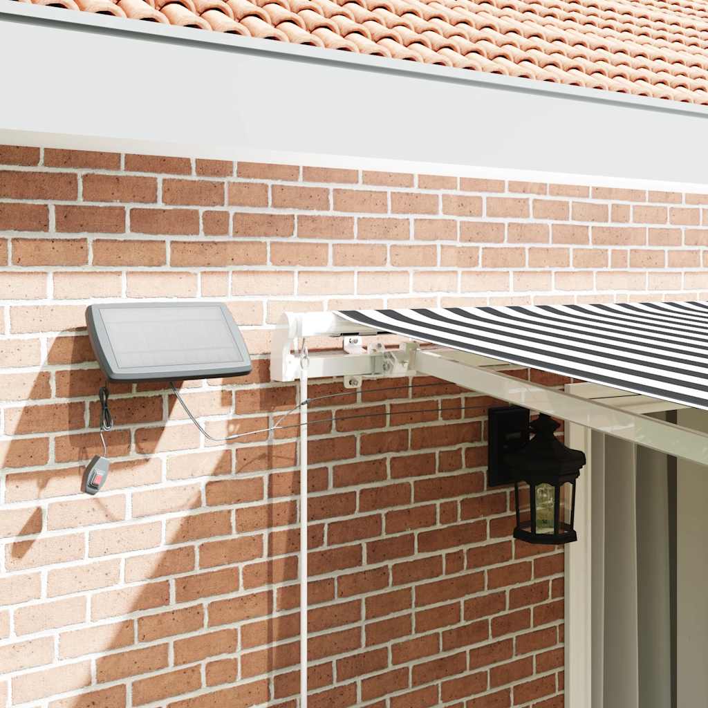 Toldo retrátil manual com luzes LED 450x300 cm antracite/branco