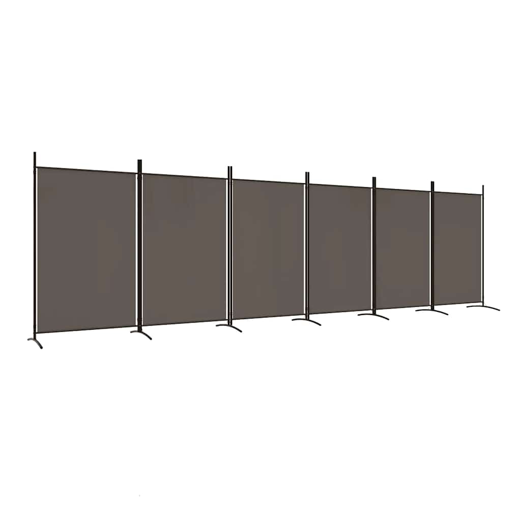 Divisória de quarto com 6 painéis 520x180 cm tecido antracite