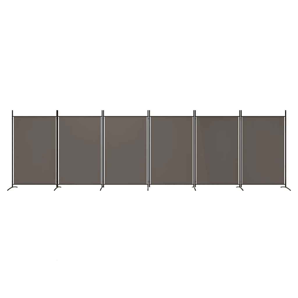 Divisória de quarto com 6 painéis 520x180 cm tecido antracite