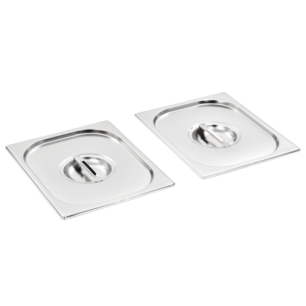 Tampas para recipientes comida gn 1/2 2 pcs aço inoxidável