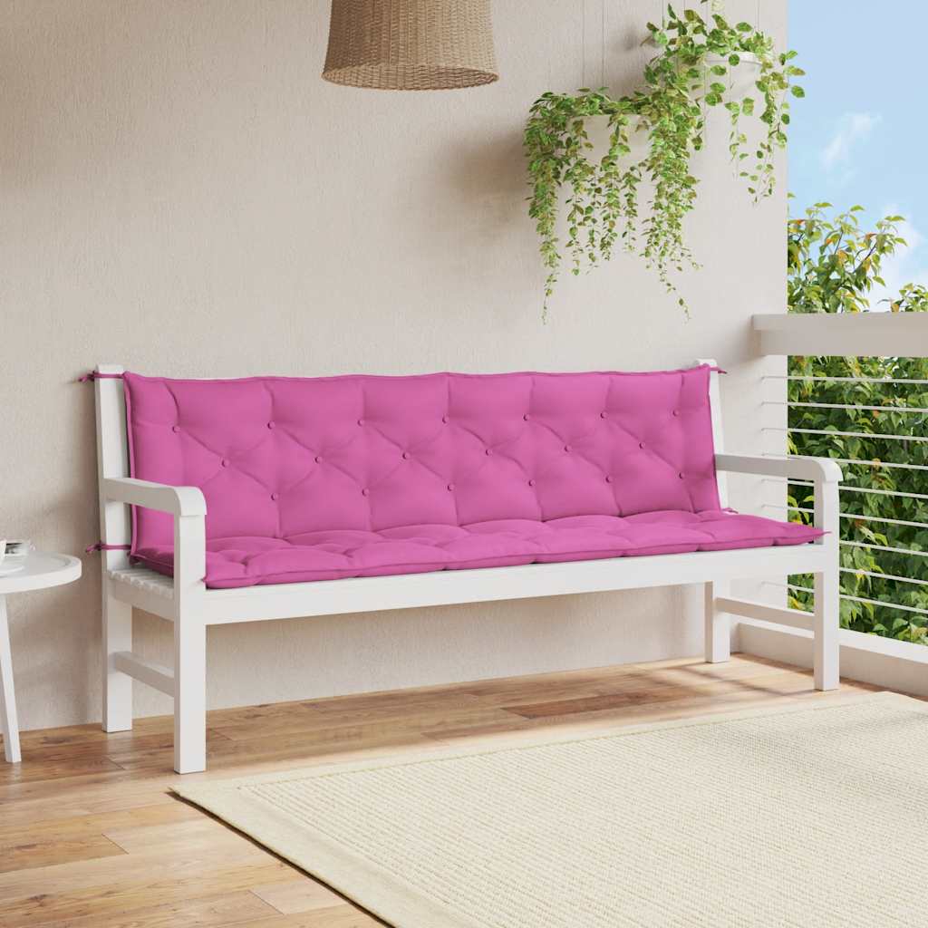 Almofadões p/ banco de jardim 2 pcs 200x50x7 cm tecido rosa