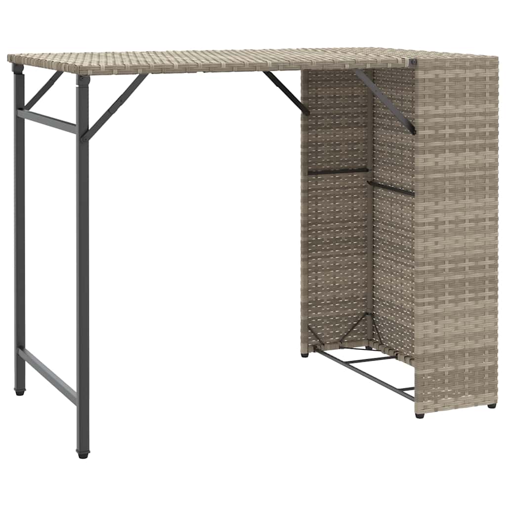 5 Pcs conjunto de jantar p/ jardim dobrável vime PE cinza-claro