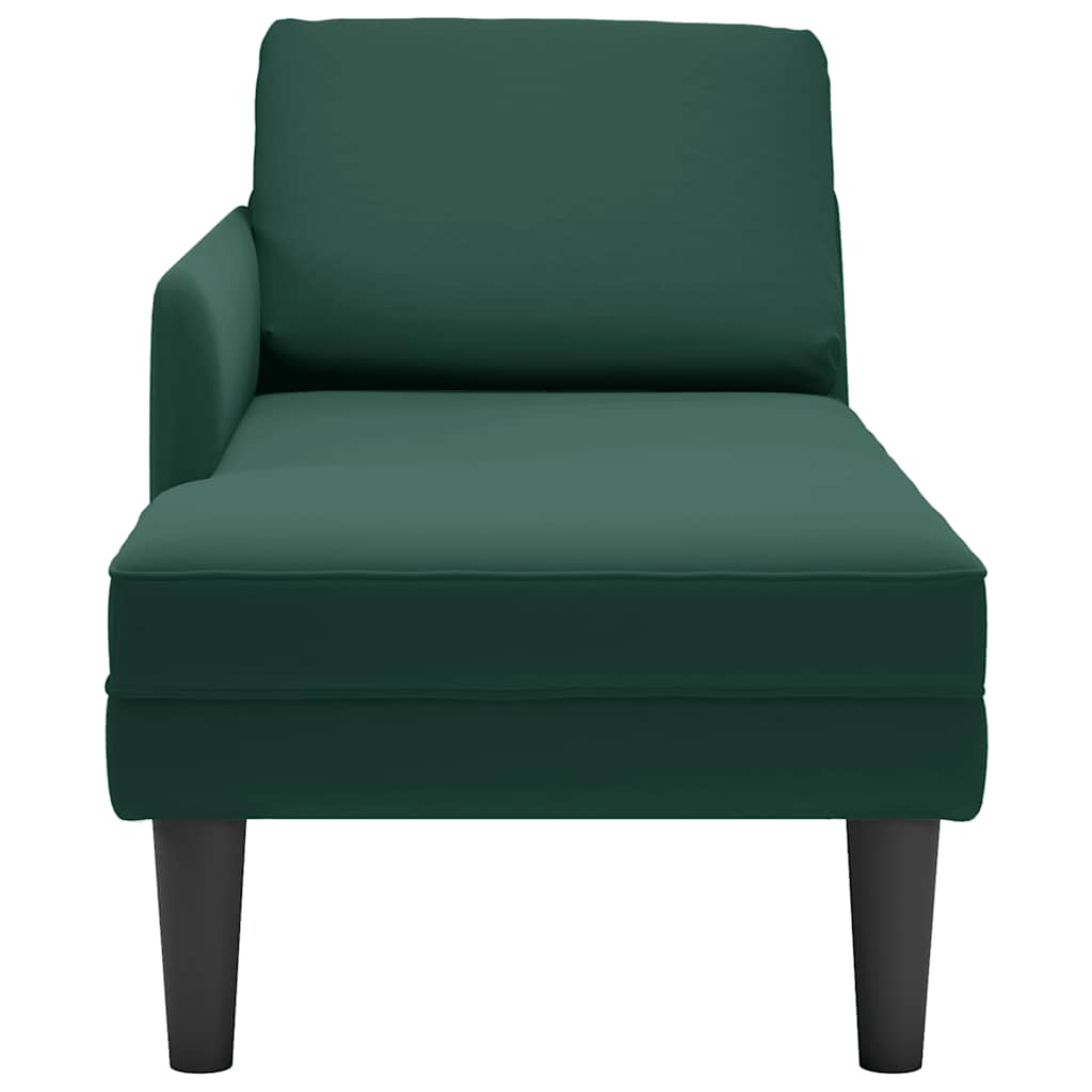 Chaise lounge c/ almofada/apoio de braços direito veludo