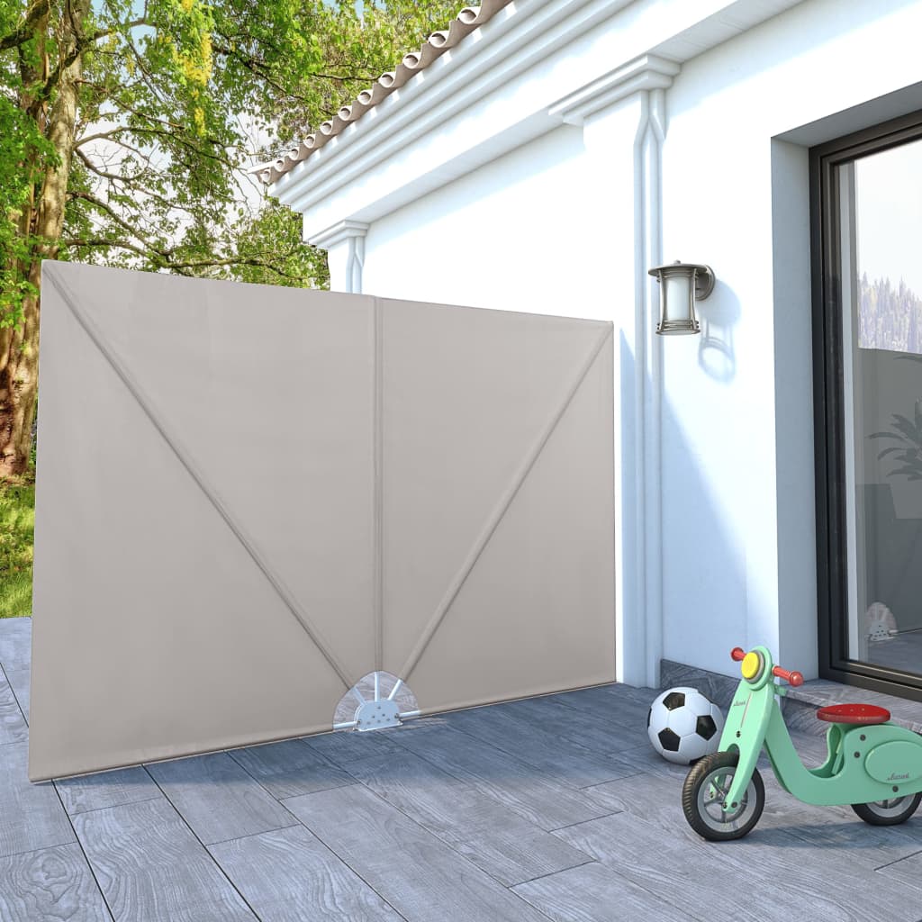 Toldo lateral dobrável para terraço 240x160 cm creme