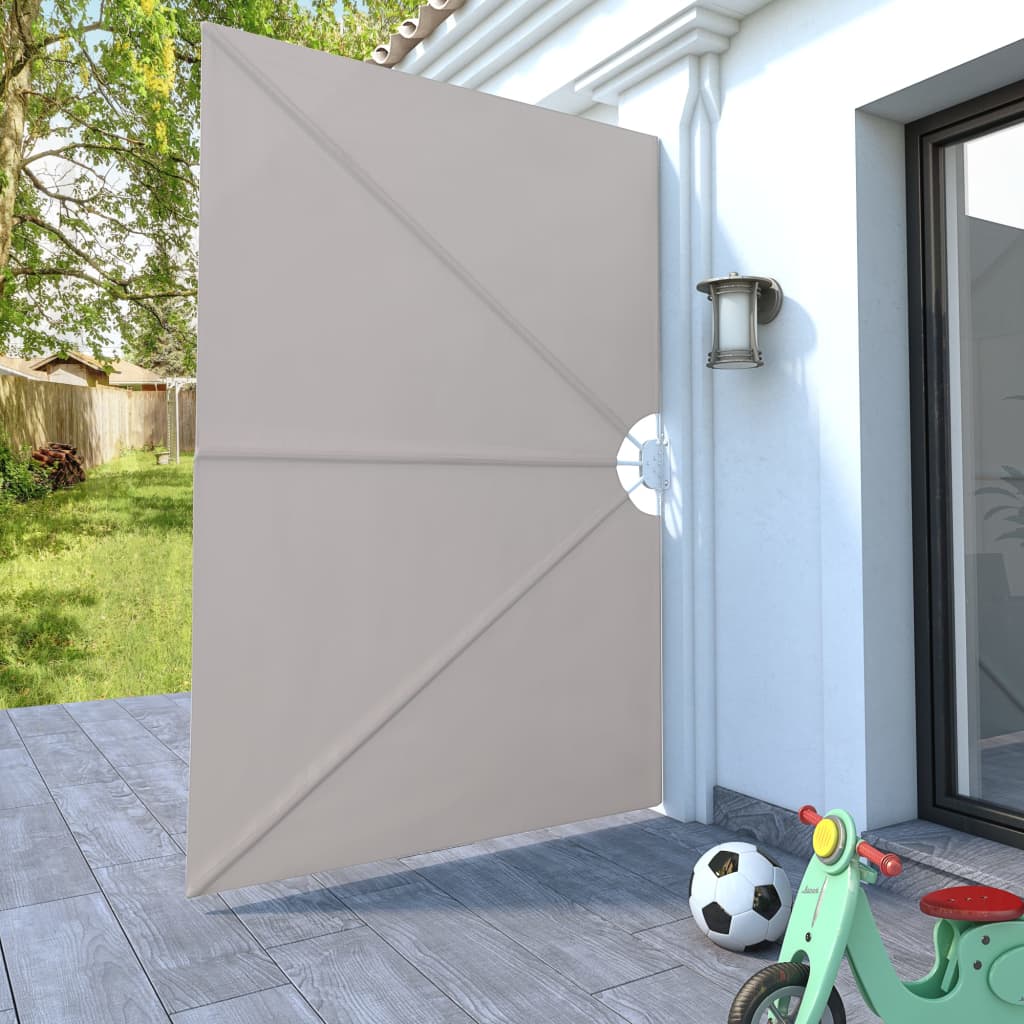 Toldo lateral dobrável para terraço 240x160 cm creme