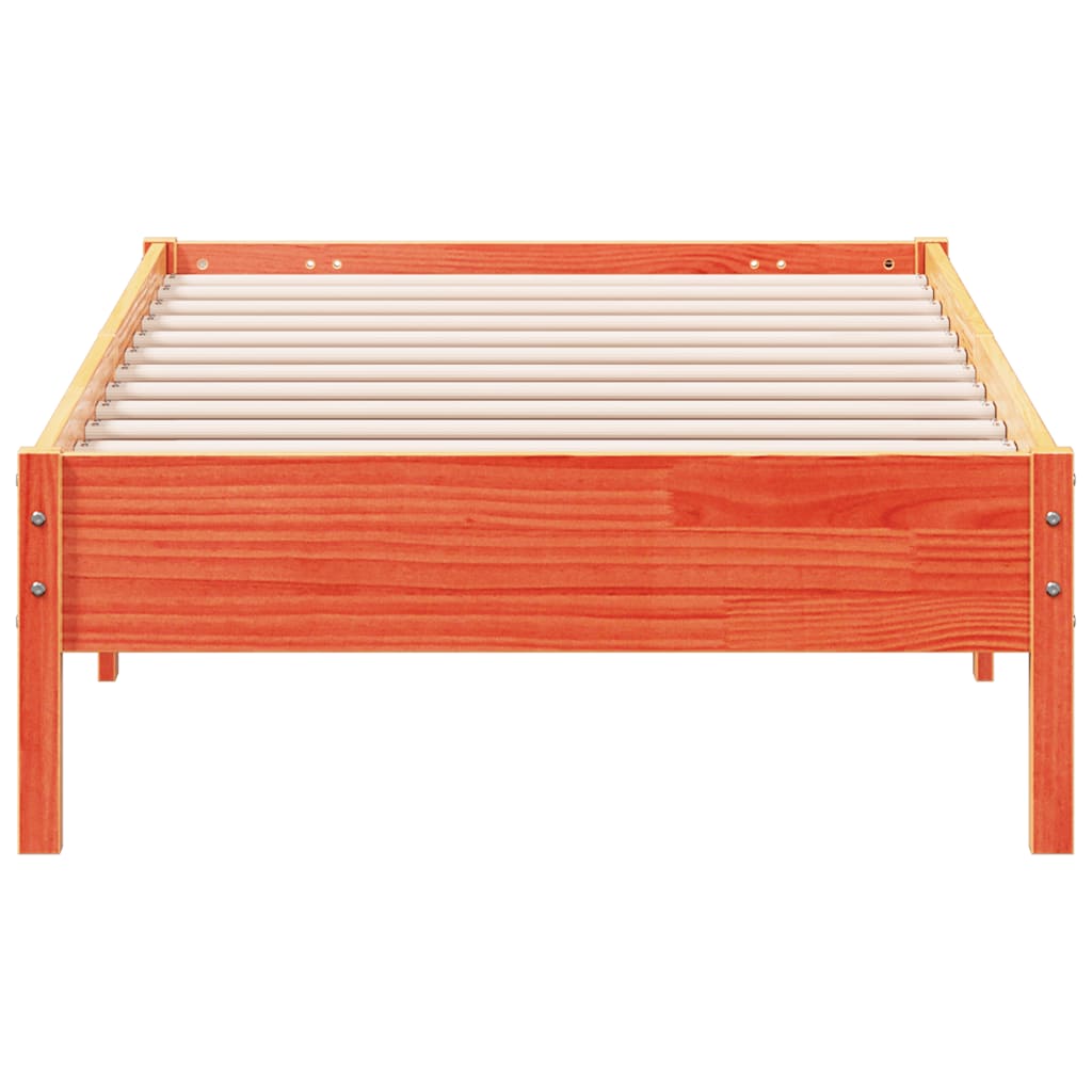 Cama sem colchão 90x200 cm pinho maciço castanho-mel