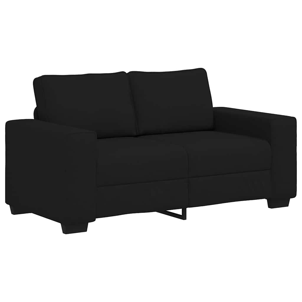 Conjunto de sofá de 2 peças com almofadas em tecido preto