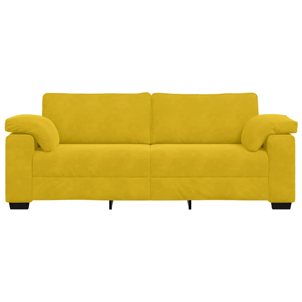 Sofá de 3 lugares 220x77x82 cm veludo amarelo