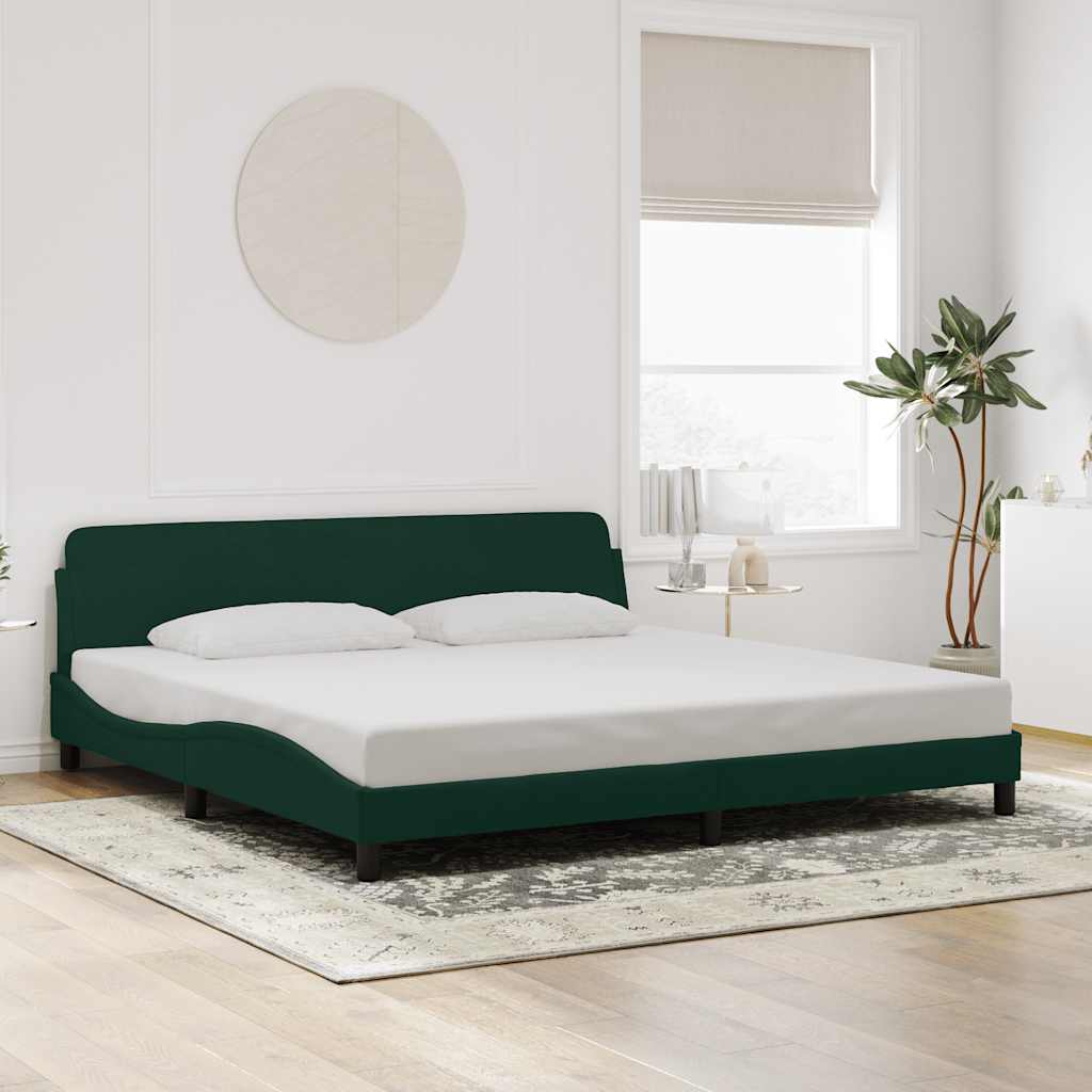 Estrutura de cama dover 200x200 cm veludo verde-escuro