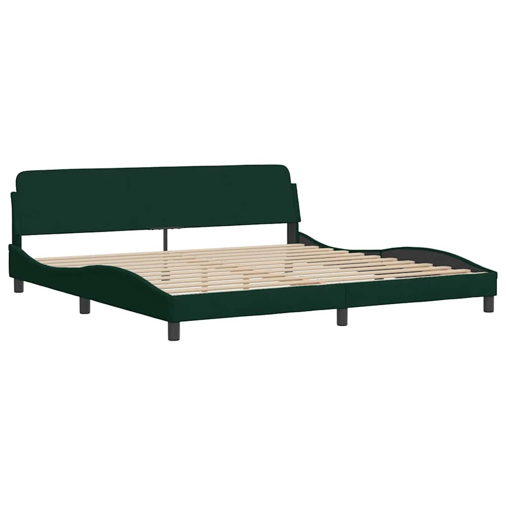 Estrutura de cama dover 200x200 cm veludo verde-escuro