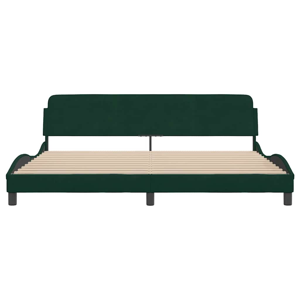Estrutura de cama dover 200x200 cm veludo verde-escuro