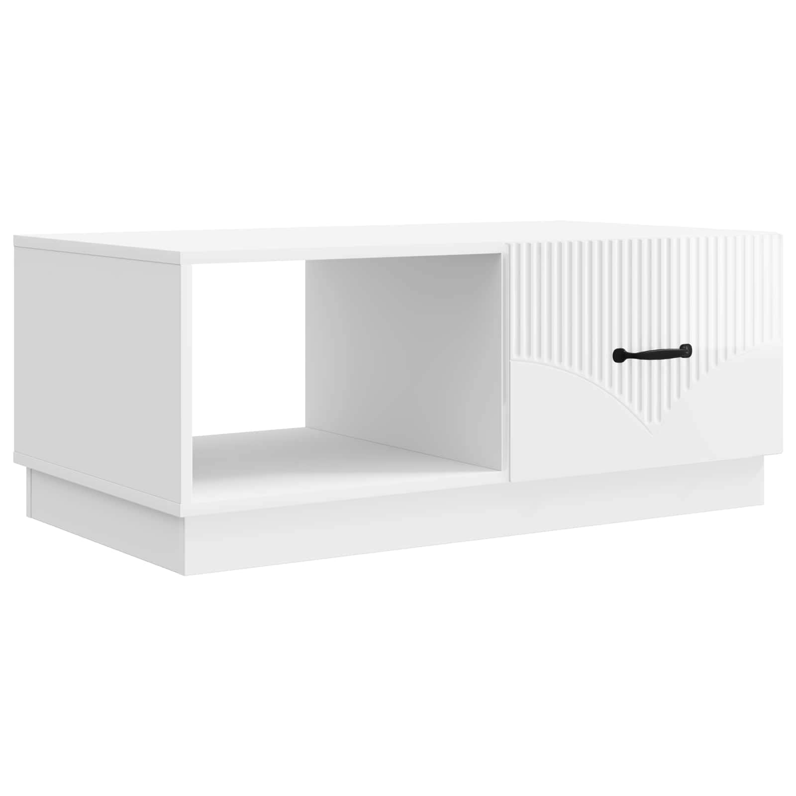 Mesa de centro branco brilhante 90 x 50 x 37 cm