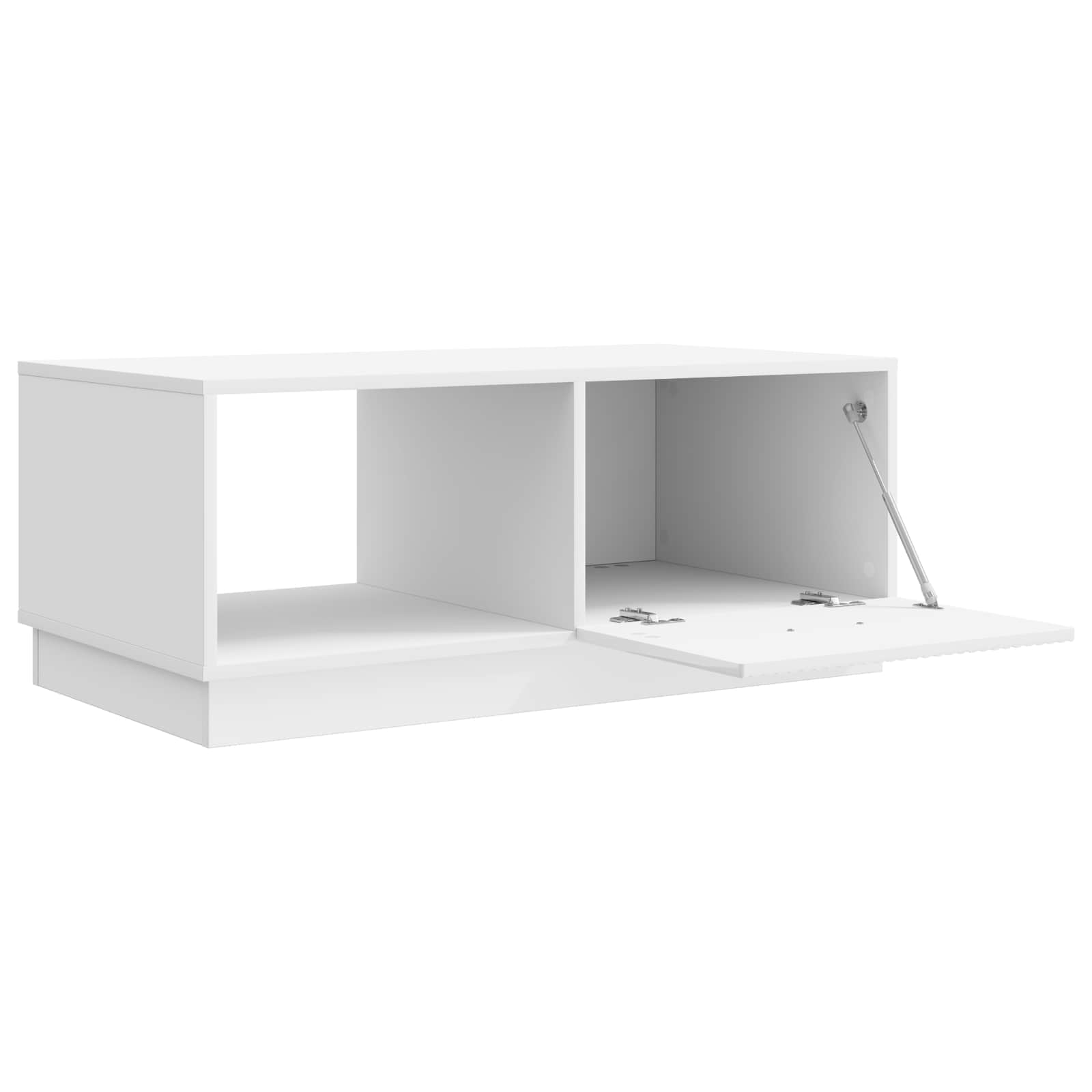 Mesa de centro branco brilhante 90 x 50 x 37 cm
