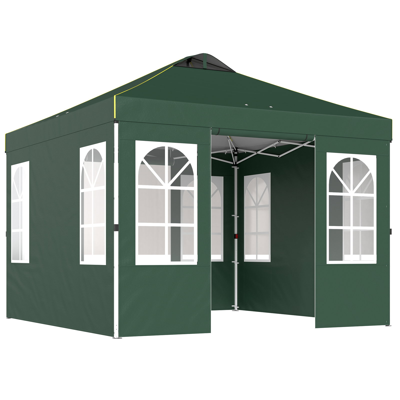 Tenda dobrável 3x3 m pop-up com upf50+ 4 laterais removíveis altura ajustável e bolsa de transporte verde