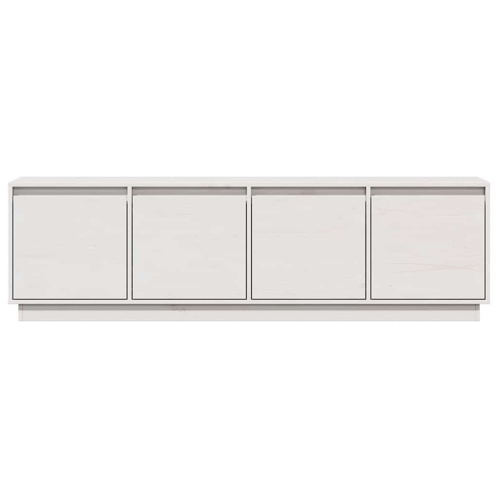 Móvel de TV 156x37x45 cm madeira de pinho maciça branco