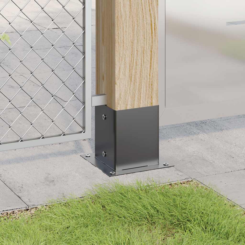 Bases de coluna quadradas 12 peças 121x121mm aço revestido a pó