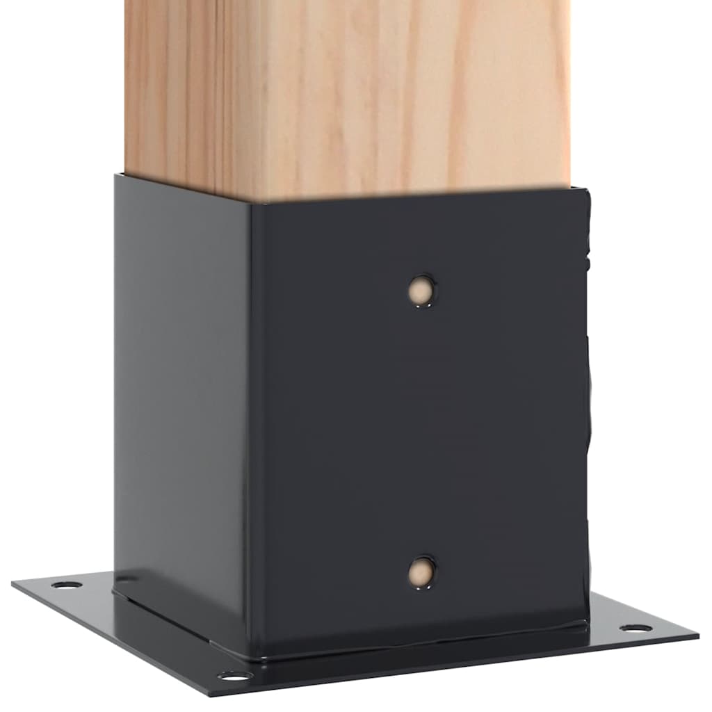 Bases de coluna quadradas 12 peças 121x121mm aço revestido a pó