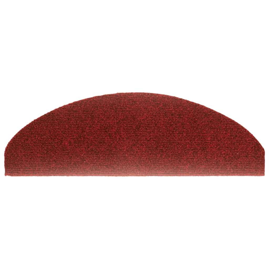 Tapetes de escada autoadesivos 30 peças 65x21x4 cm vermelho bordô meio redondo grande