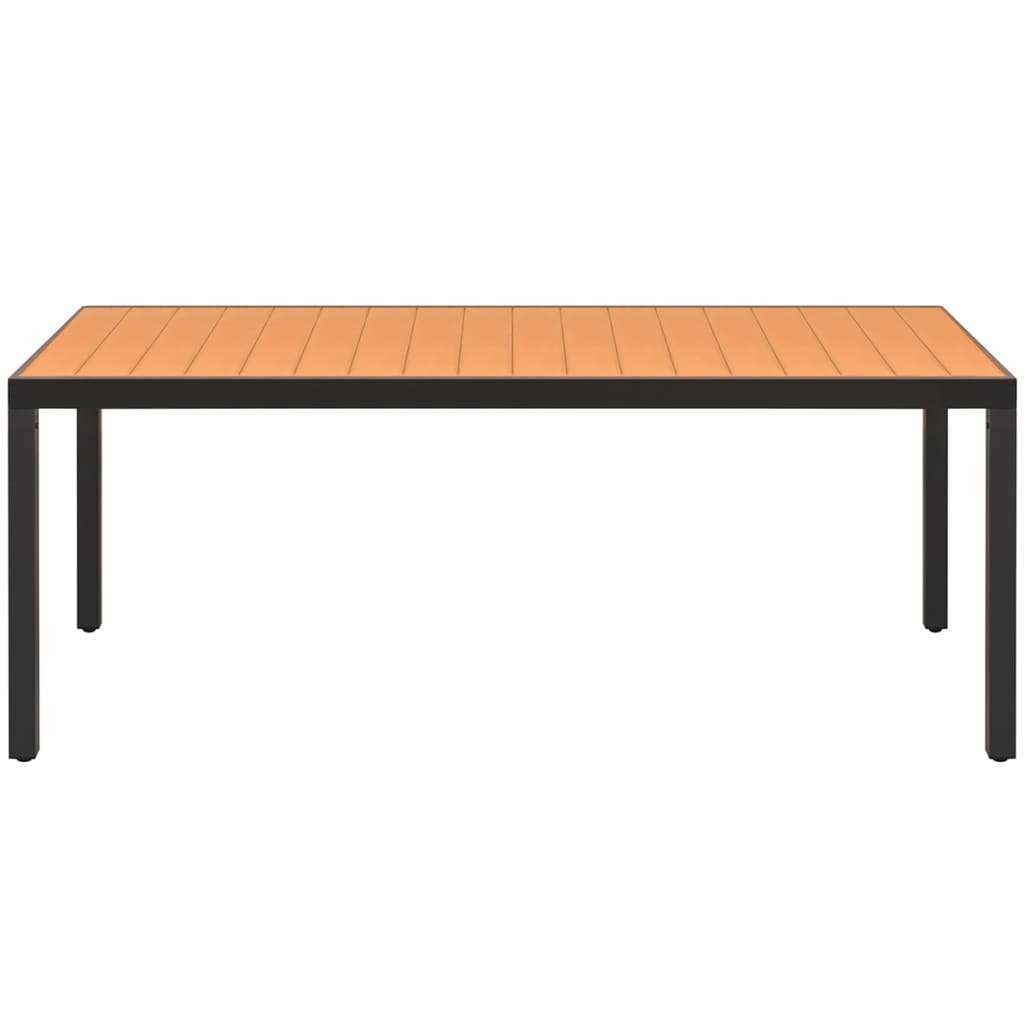 Mesa de jardim em alumínio e wpc 185x90x74 cm castanho