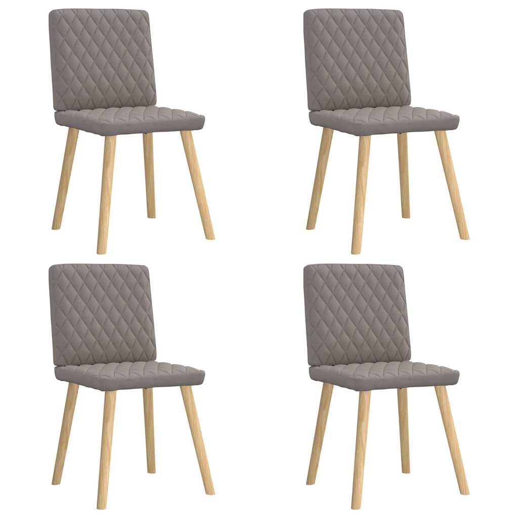 Cadeiras de jantar 4 pcs tecido cinzento-acastanhado