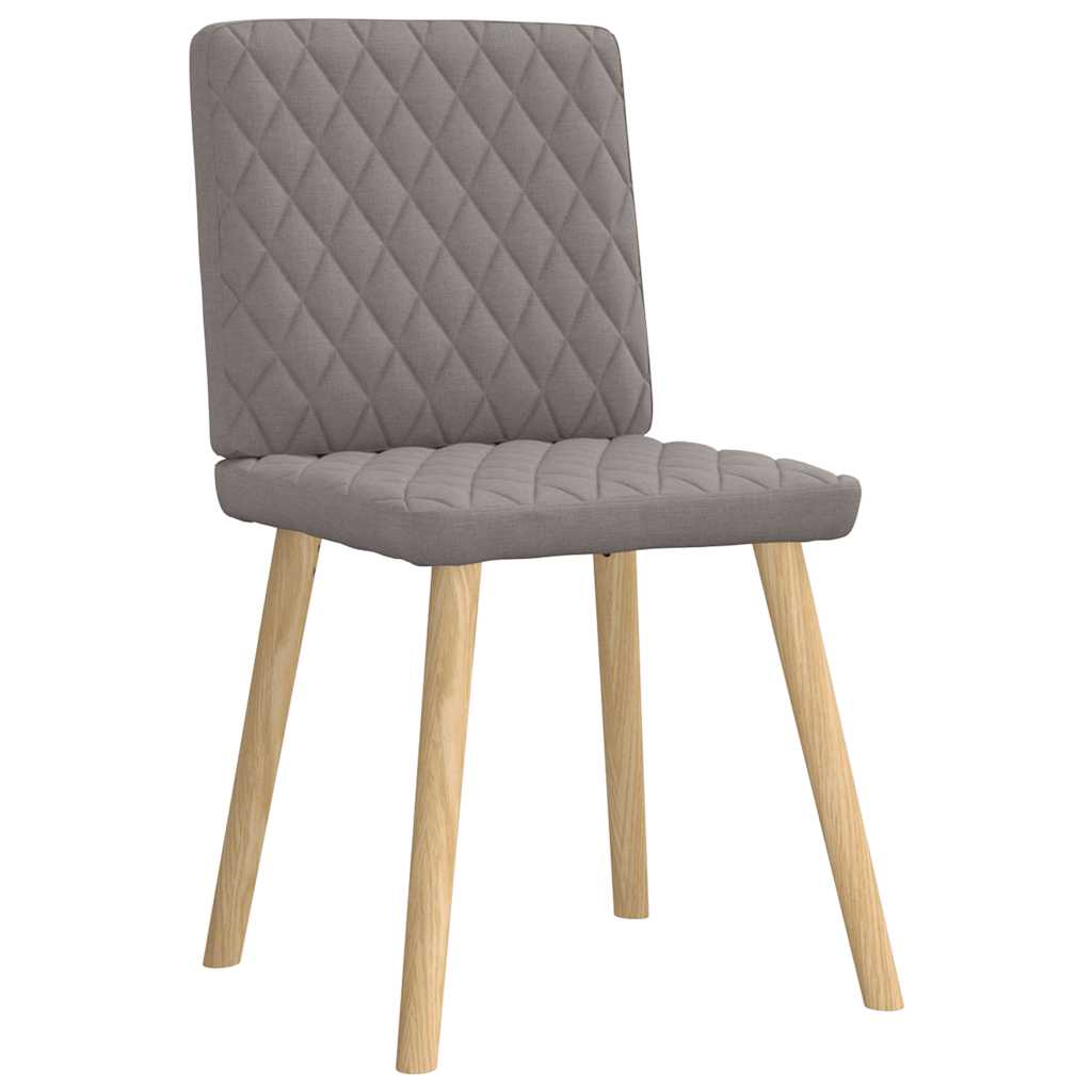 Cadeiras de jantar 4 pcs tecido cinzento-acastanhado