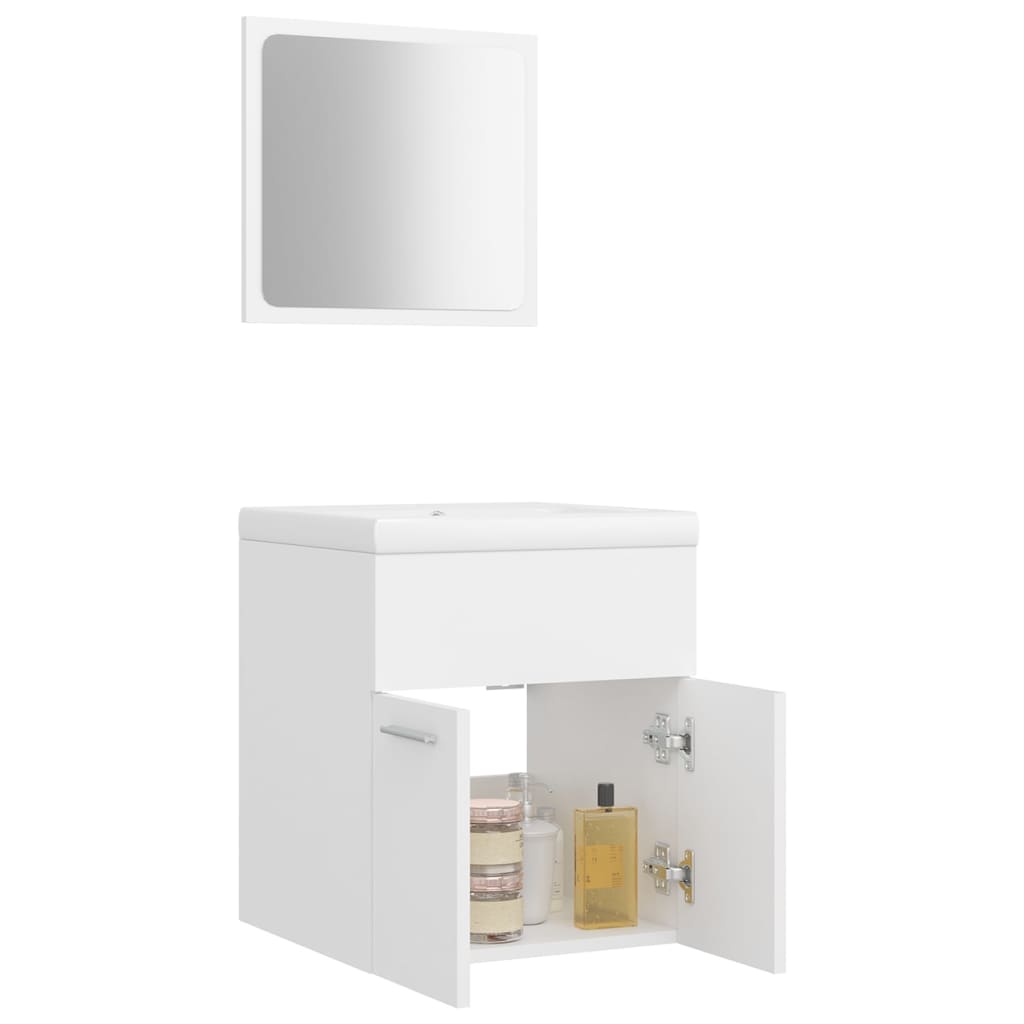 Conjunto de móveis de casa de banho contraplacado branco