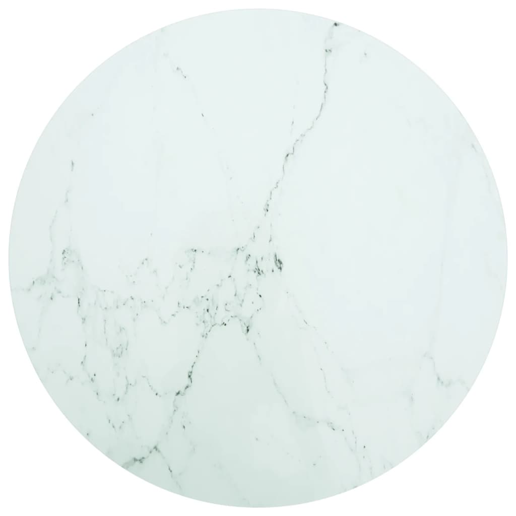 Tampo mesa ø90x1 cm vidro temperado design mármore branco