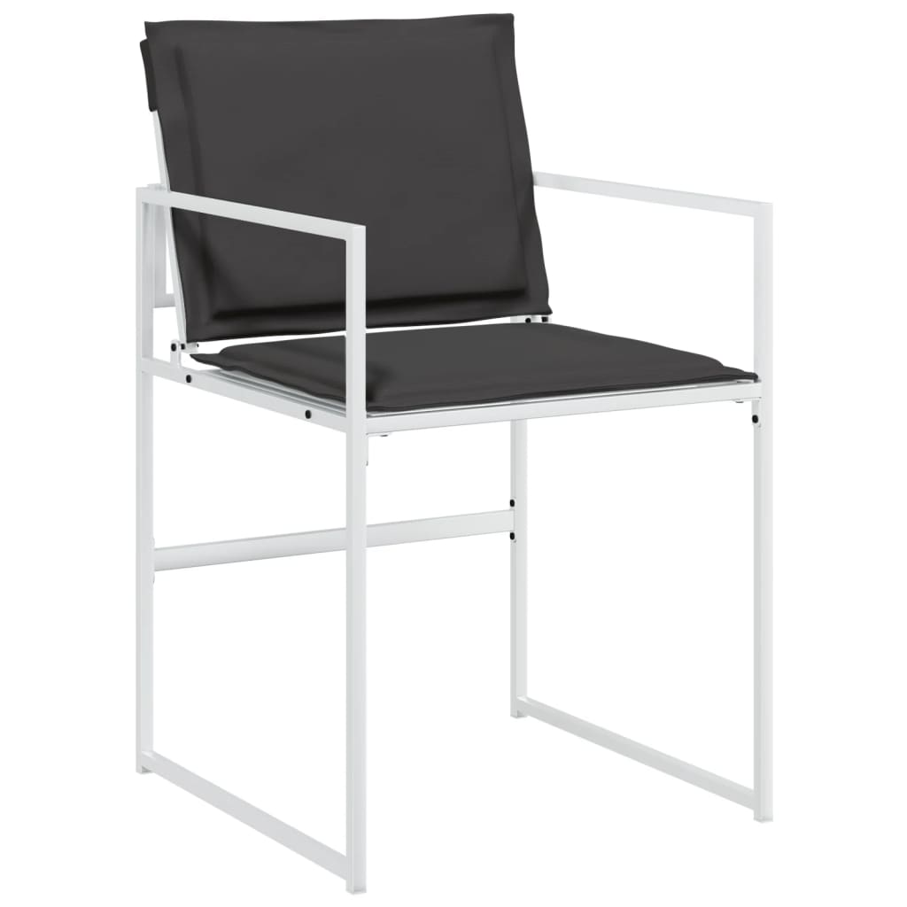 9 Pcs conj. de jantar p/ jardim c/ almofadões textilene branco