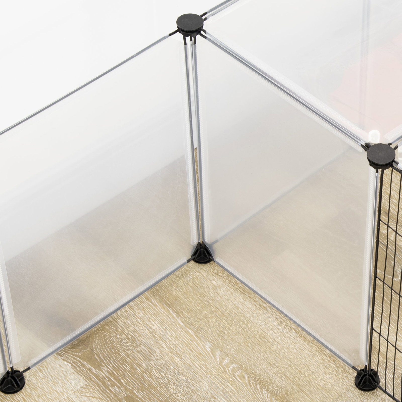 Recinto para animais de estimação DIY com 20 painéis parque para pequenos animais modular 175x70x45 cm translúcido