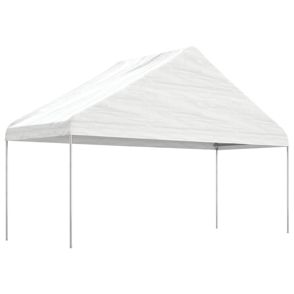 Gazebo com telhado 4,46x5,88x3,75 m polietileno branco